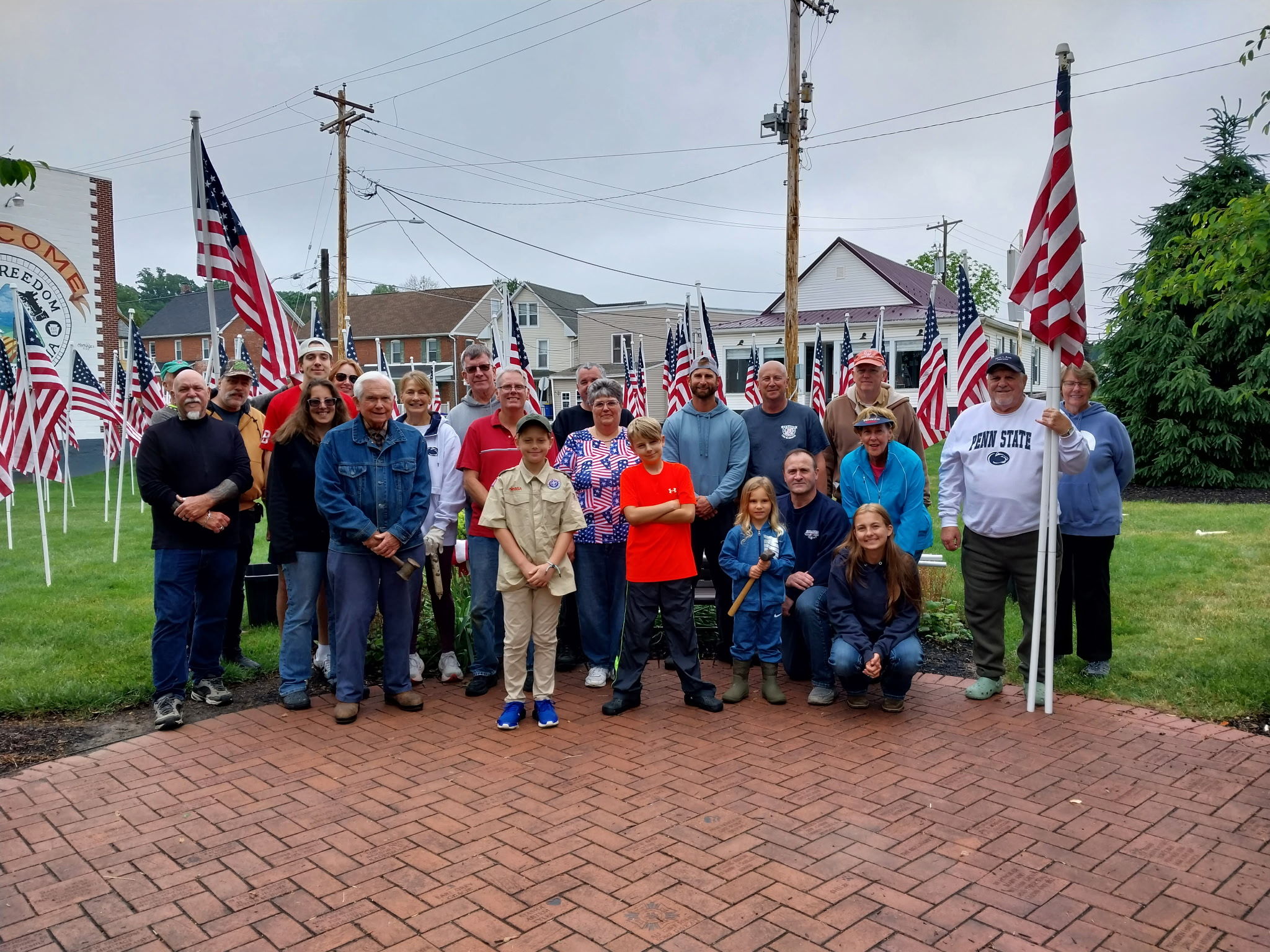 Rotary Club of Southern York County installing flags for our annual Flags For Heroes fund raising event.